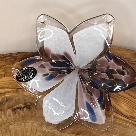 Italian Murano Hand Blown Art Glass Flower Made in Italy VTG 5.5” - Picture 7 of 14